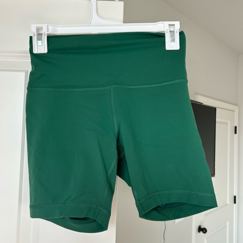 Lululemon Athletica Forest Green Biker Shorts Wunder Under 6’